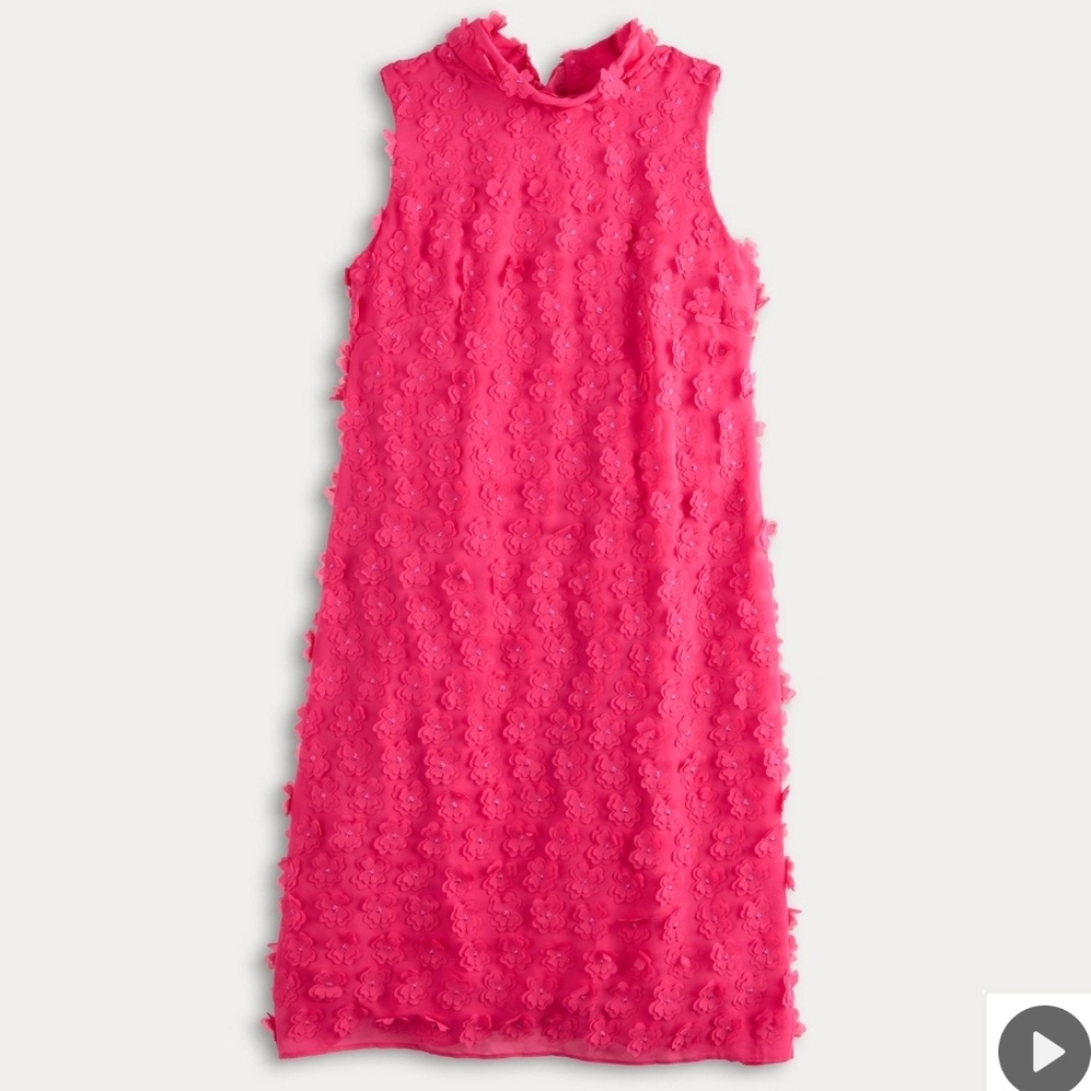 Signature by Robbie Bee Vibrant Pink Floral Dress